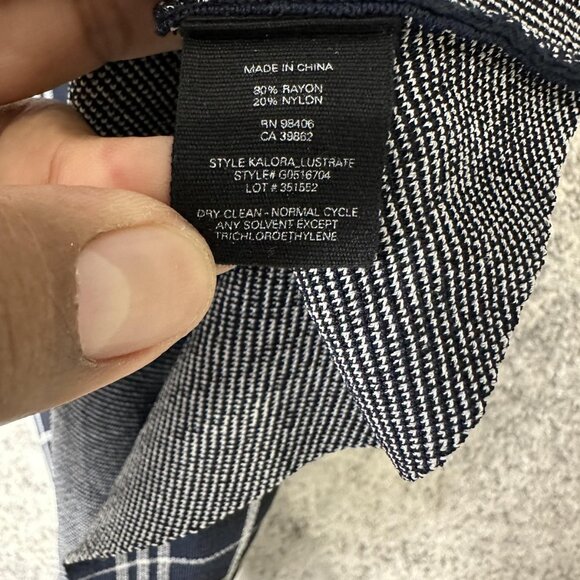 Theory Peplum Sweater Womens Small Navy Windowpane Plaid Kalora Lustrate Top - Picture 5 of 6